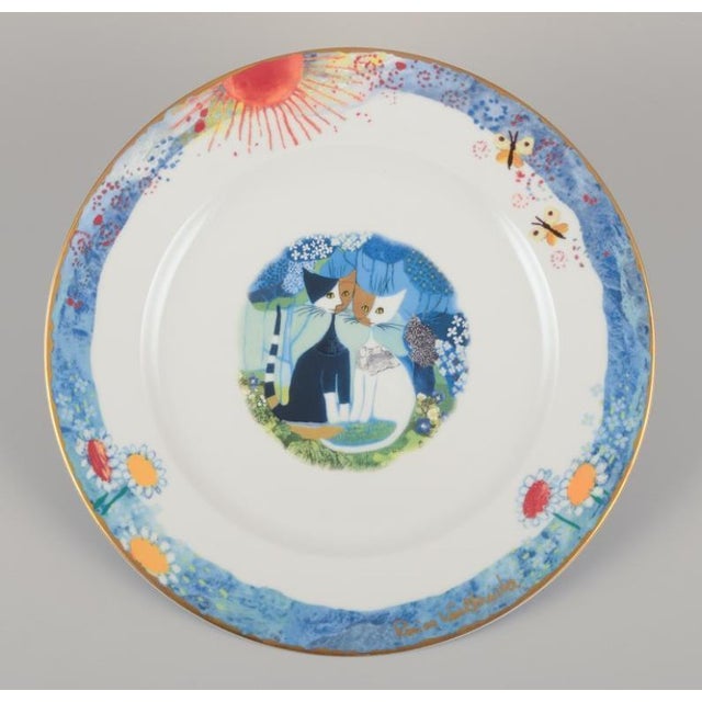 Dinner Plates with Cat Motifs by Rosina Wachtmeister for Goebel, Germany, Set of 6 For Sale - Image 4 of 8