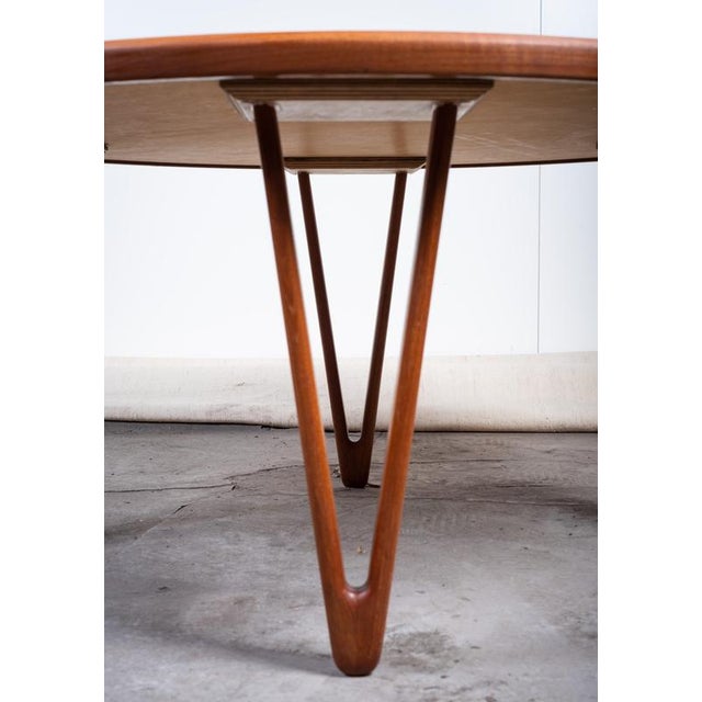 Brown Round Teak Coffee Table attributed to Tove & Edvard Kindt-Larsen, Denmark, 1950s For Sale - Image 8 of 9
