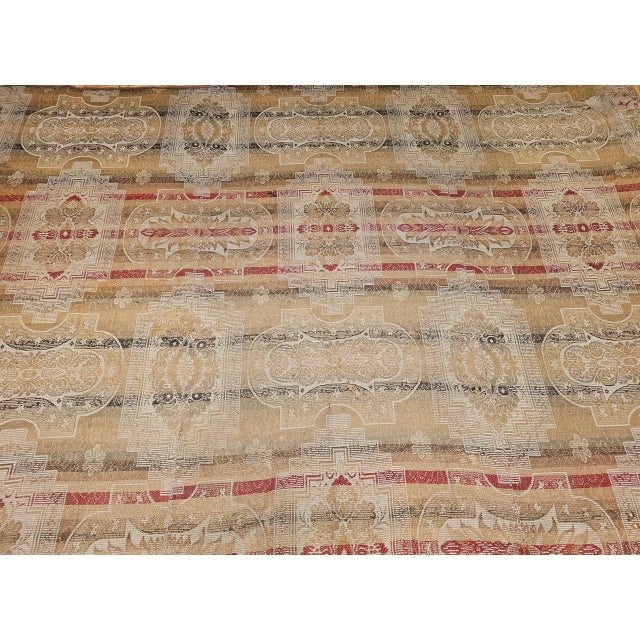 19th Century European Flatwoven Wool Rug, Allover Geometric Design, 9x12 For Sale - Image 13 of 18