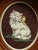 Vintage Needlepoint Cat in Old Mahogany Oval Frame For Sale - Image 4 of 6