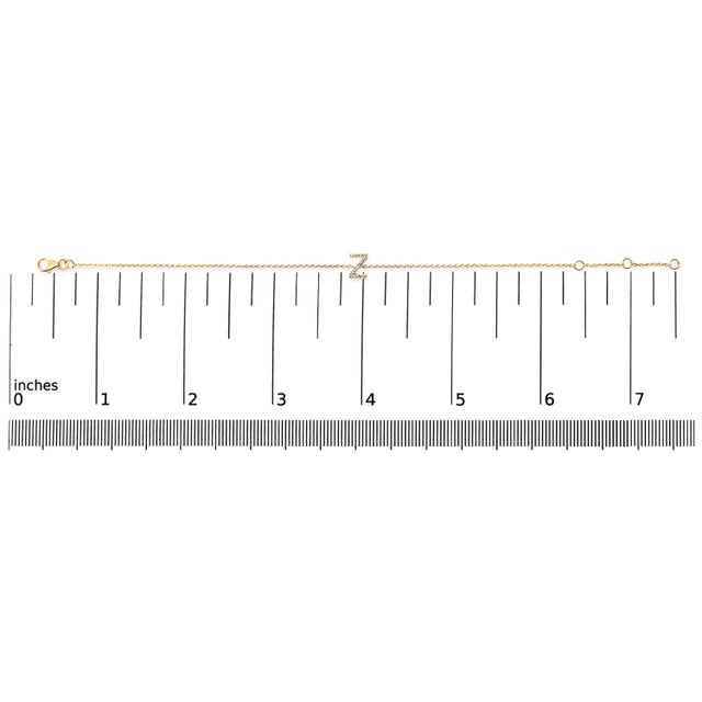 10K Yellow Gold Diamond Accent "Z" Initial Charm and Link Bracelet For Sale In New York - Image 6 of 6
