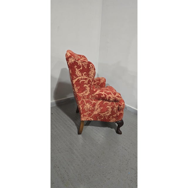 Wing-Backed Mahogany Chair, 1920 For Sale - Image 12 of 14