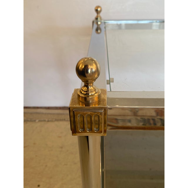 Modern Chrome Glass & Brass End Tables-a Pair For Sale - Image 4 of 11
