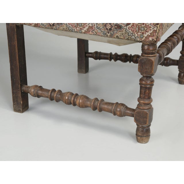 Antique French Armchair in the Style of Louis XIII in Unrestored Condition For Sale - Image 9 of 12