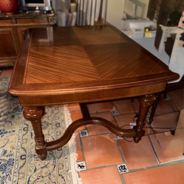 French Revival Carved Mahogany Antique Dining Table 5 Chairs Set For Sale - Image 9 of 18