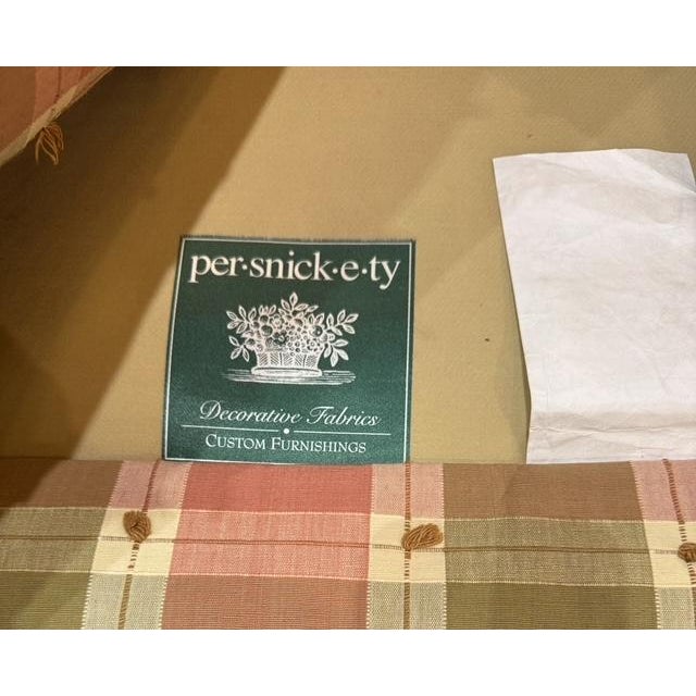 Pair of Pink and Green Plaid Upholstered Armchairs For Sale - Image 10 of 10