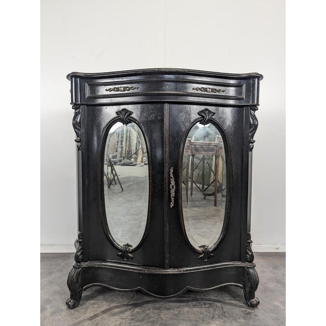Napoleon III Style Side Table in Blackened Wood For Sale - Image 3 of 8