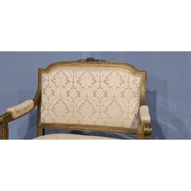 French Gilt Two-Seat Sofa, 1880s For Sale - Image 6 of 11
