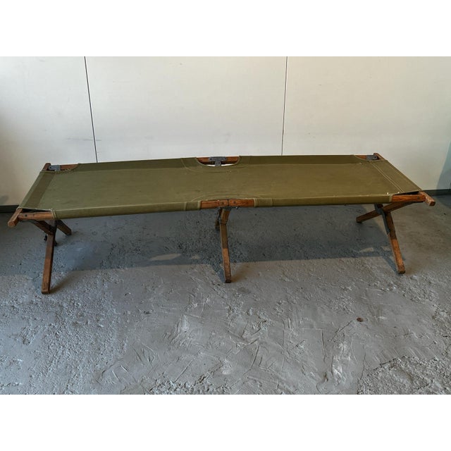 Green Military Folding Bed, 1945 For Sale - Image 4 of 11