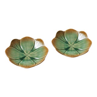 Japanese-Style Irregular Ceramic Plate With a Crackle Glaze - Set of 2 For Sale