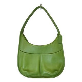 1998 Vintage Boho Chic Coach Ergo Hobo Leaf Leather One-Shoulder Handbag, E7c-9033 For Sale