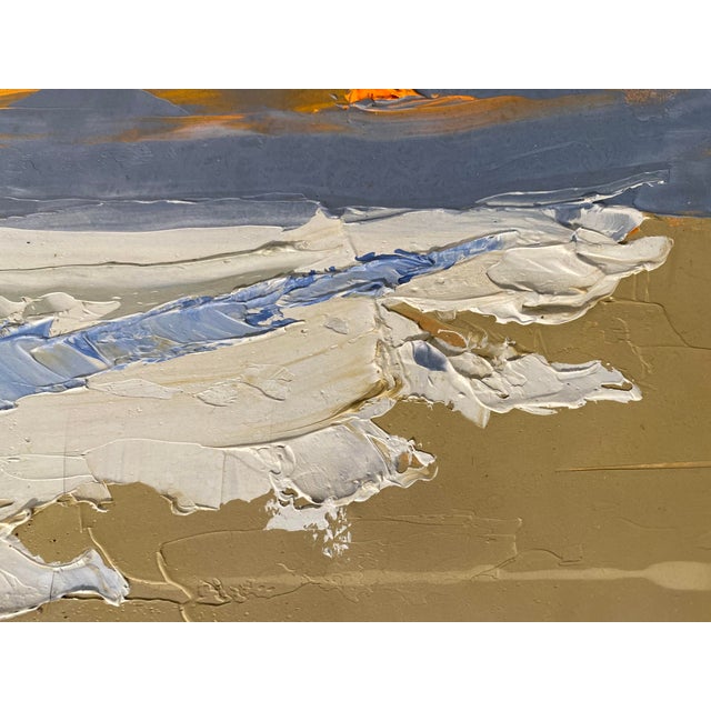 Coastal Abstract Seascape Palette Knife Painting Signed Baldwin For Sale - Image 3 of 9