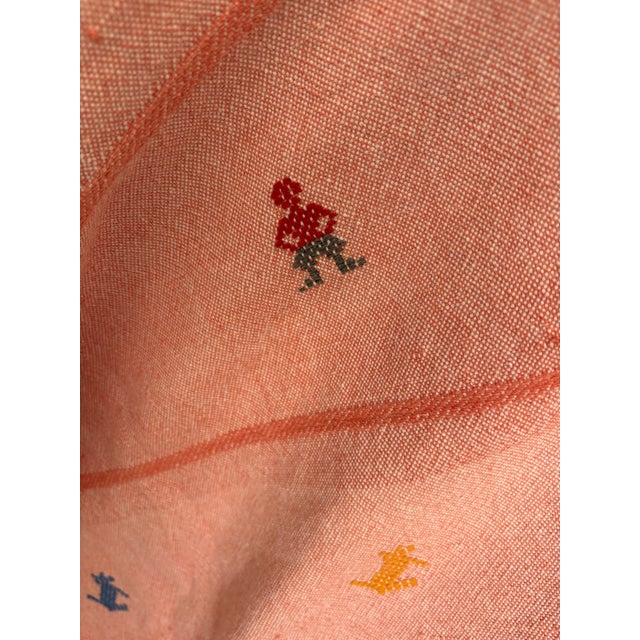 Rose Vintage Bohemian Embroidered All Cotton Tablecloth or Throw For Sale - Image 8 of 11