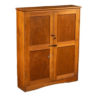 Antique Birch Machine Tooling Cabinet For Sale