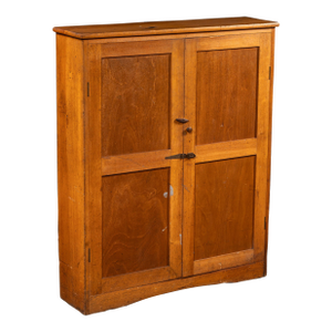 Antique Birch Machine Tooling Cabinet