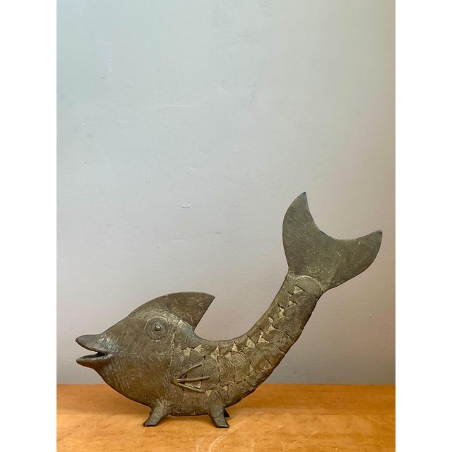 Mid-Century Modern Bronze Fish Figurine For Sale - Image 10 of 18