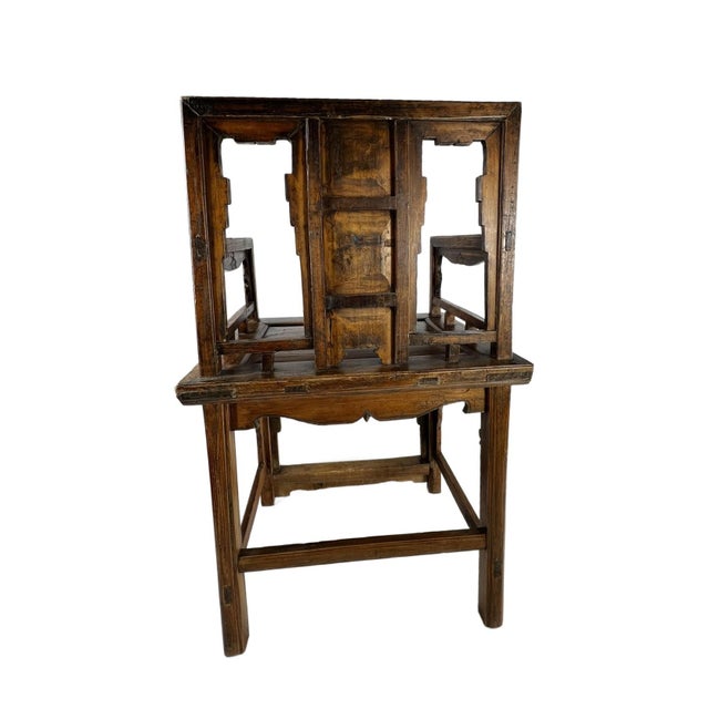 Early 19th Century Pair of Chinese Antique Armchairs With Carvings For Sale - Image 5 of 13