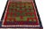 Traditional 1950s Vintage Tulu Rug, Blue Border With Green and Red Geometric Pattern For Sale - Image 3 of 6