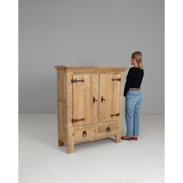 Wood 1970s French Primitive Oak Buffet With Iron Hardware For Sale - Image 7 of 18