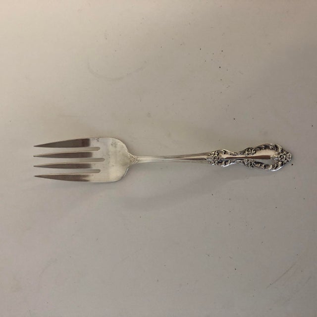Vintage Floral Silver Plate Serving Fork For Sale - Image 4 of 4