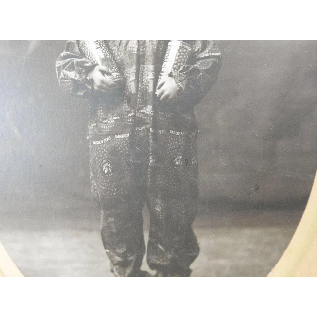 Vintage Advertising Photograph Child in Costume for Garden Peas For Sale - Image 4 of 4