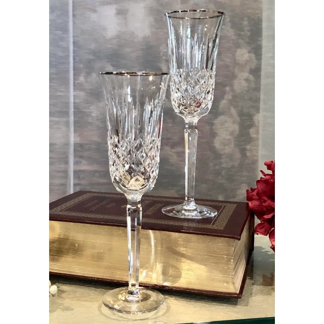 Vintage Kelsey Waterford Crystal Toasting Wedding Champagne Glasses - a Pair For Sale In Phoenix - Image 6 of 9