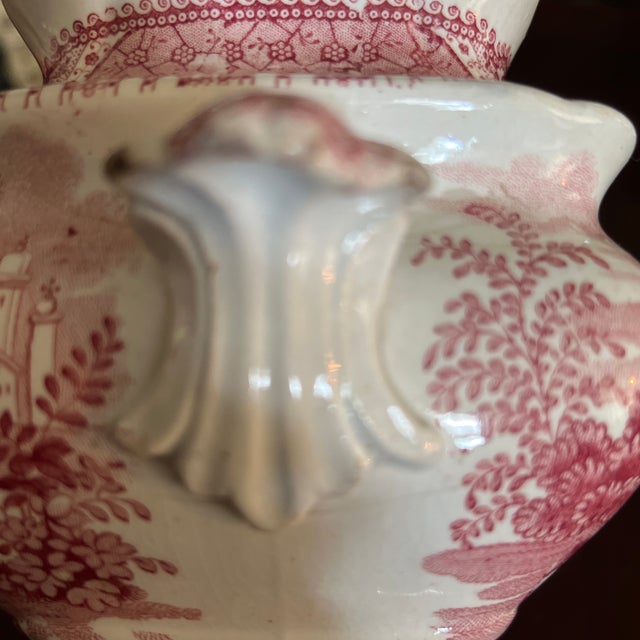 Vintage Old British Castles Pink Small Tureen, Repurposed Vase For Sale In New York - Image 6 of 12