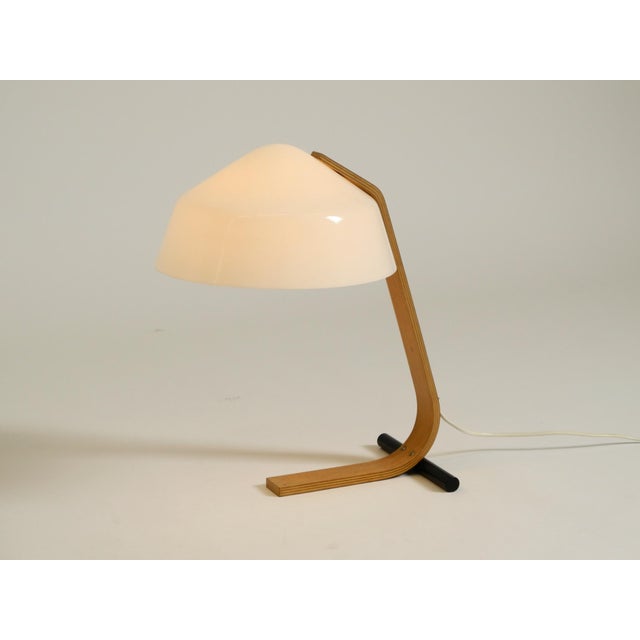 Vintage Space Age Plywood Table Lamp with Plastic Shade from Temde Leuchten, 1960s For Sale - Image 12 of 18
