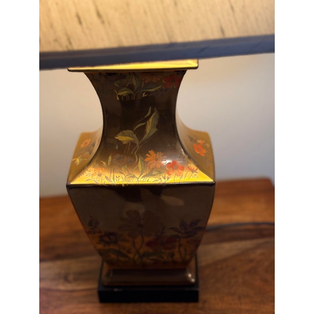 1970s Vintage Morris Greenspan Chinoiserie Gold Lamp For Sale - Image 5 of 16