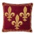 Fleur De Lys Red Tapestry Cushion With Feather Filler - 46 X 46cm For Sale