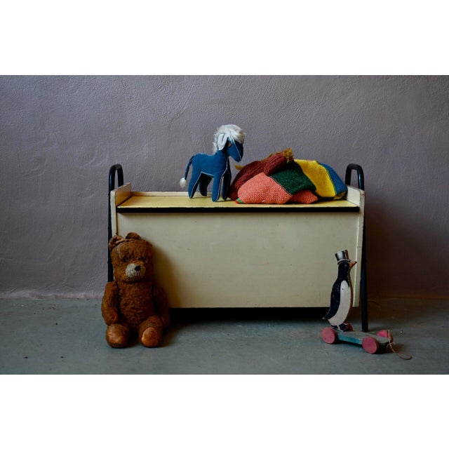 Mid-Century Wooden Toy Chest in Formica and Metal, 1950s For Sale - Image 14 of 14