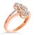 14K Rose Gold Plated .925 Sterling Silver 1/2 Cttw Diamond Scatter Composite Bypass Ring (I-J Color, I1-I2 Clarity) - Size 10 For Sale - Image 4 of 7