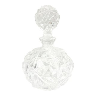 1980s Tiffany & Co. Rock Cut Crystal Perfume Bottle With Stopper – Hollywood Regency / Modernist For Sale