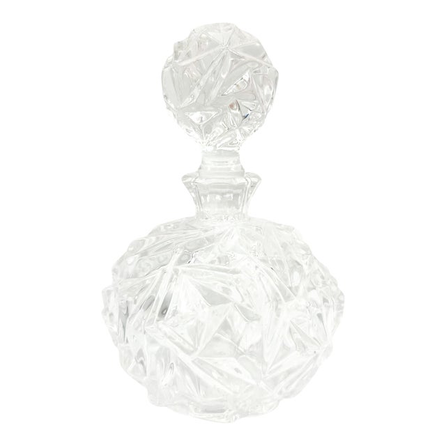 1980s Tiffany & Co. Rock Cut Crystal Perfume Bottle With Stopper – Hollywood Regency / Modernist For Sale