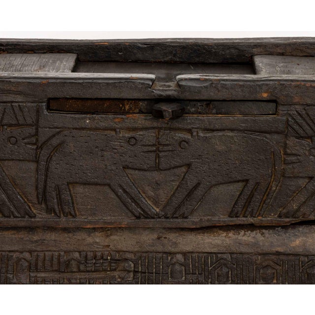 Traditional Carved Hardwood Dowry Chest For Sale - Image 3 of 8