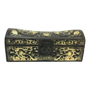 Antique Chinese Hand-Painted Chinoiserie Pillow Box