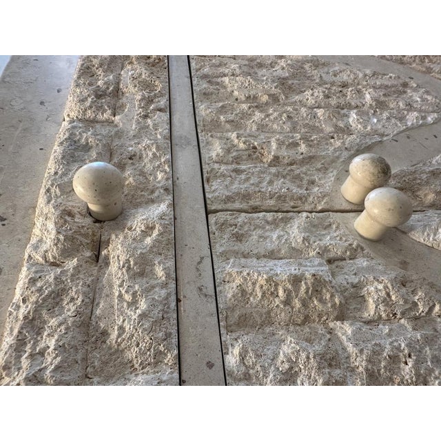 Travertine Tessellated Stone Sideboard by Renoir, 1980 For Sale - Image 13 of 15