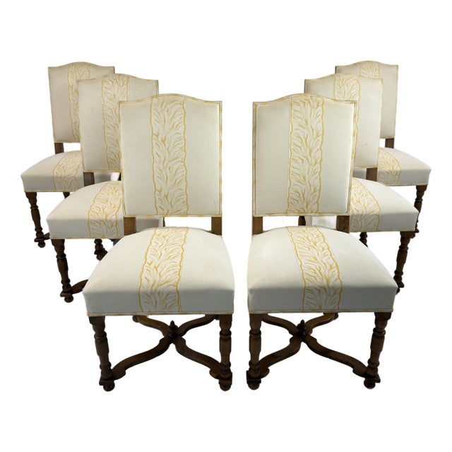 French Louis XIII Dining Chairs – Set of 6 For Sale