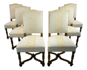 French Louis XIII Dining Chairs – Set of 6