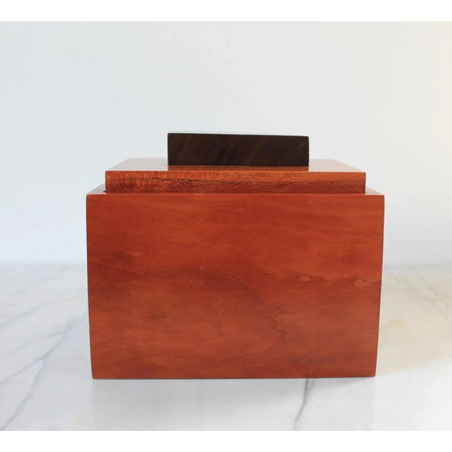 Late 20th Century Vintage Wood Inlay Sunrise Keepsake Lidded Trinket Box For Sale - Image 5 of 14