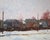 In "Morning Lights," a serene winter landscape unfolds, capturing the gentle glow of dawn illuminating a row of quiet...