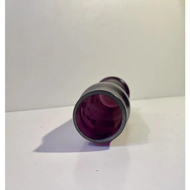 Art Nouveau Vase in Deep Purple Hand-Painted Glass, 1890s For Sale - Image 5 of 9