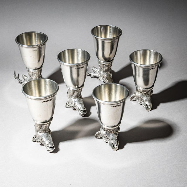 Silver Late 20th Century Set of Six Pewter Stirrup Cups by Forst, Italy For Sale - Image 8 of 9