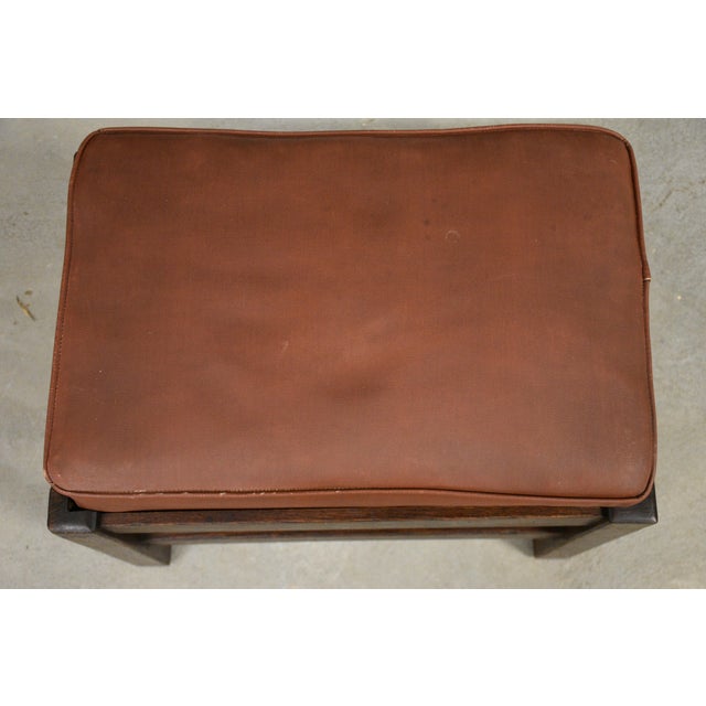 Wood 1910s L&jg Stickley Oak Mission Arts and Crafts Footstool Ottoman For Sale - Image 7 of 8