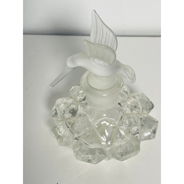 White Set of 4, Vintage Crystal Glass Perfume Bottles For Sale - Image 8 of 11