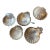 Vintage Silver & Glass Shell Caviar Dish Set - 7 pcs For Sale