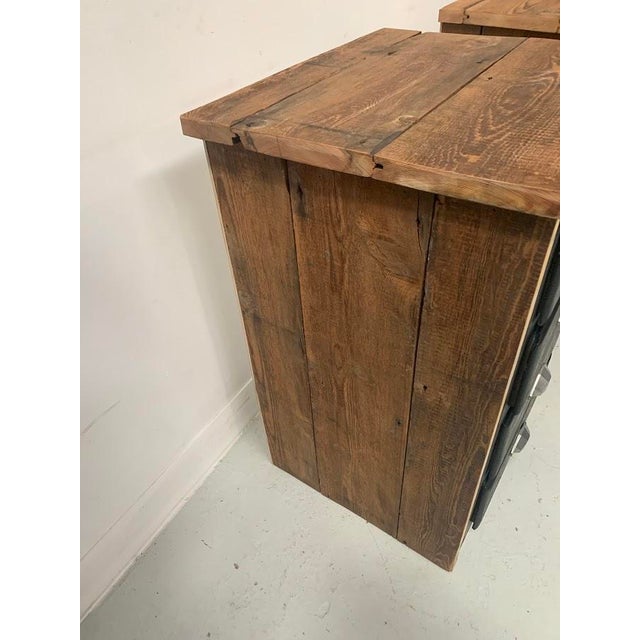 Small Brutalist Chests of Drawers in Patinated Fir, Set of 2 For Sale - Image 4 of 10
