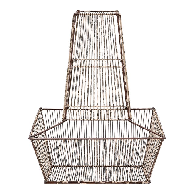 Antique French Painted Iron Wirework Fernery Jardiniere For Sale