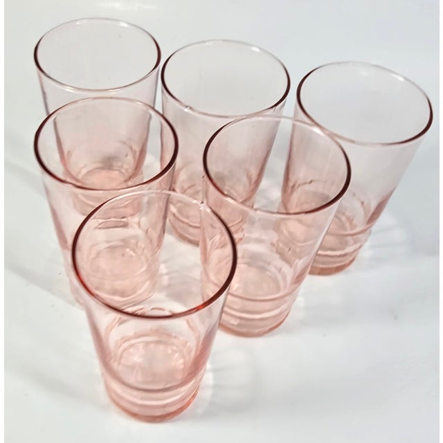 Mid 20th Century Cotton Candy Pink Glasses- Set of Six For Sale - Image 5 of 9