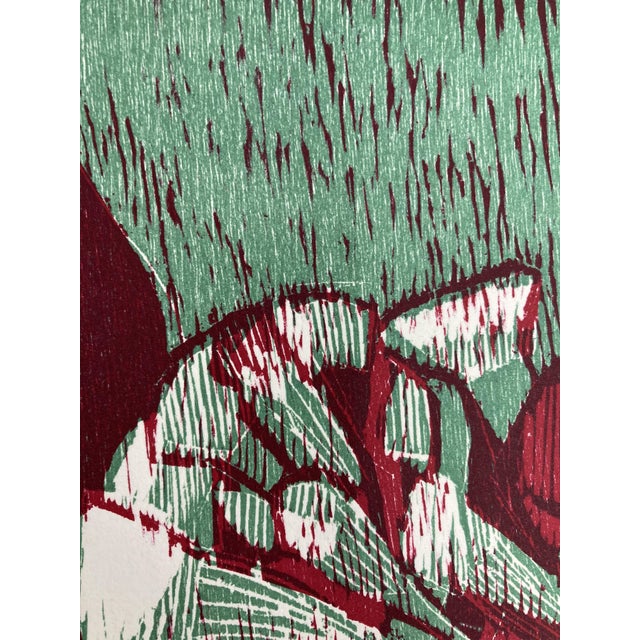 Isabelle Boullin, Les Oeillets, 1990, Woodblock Print For Sale - Image 11 of 18